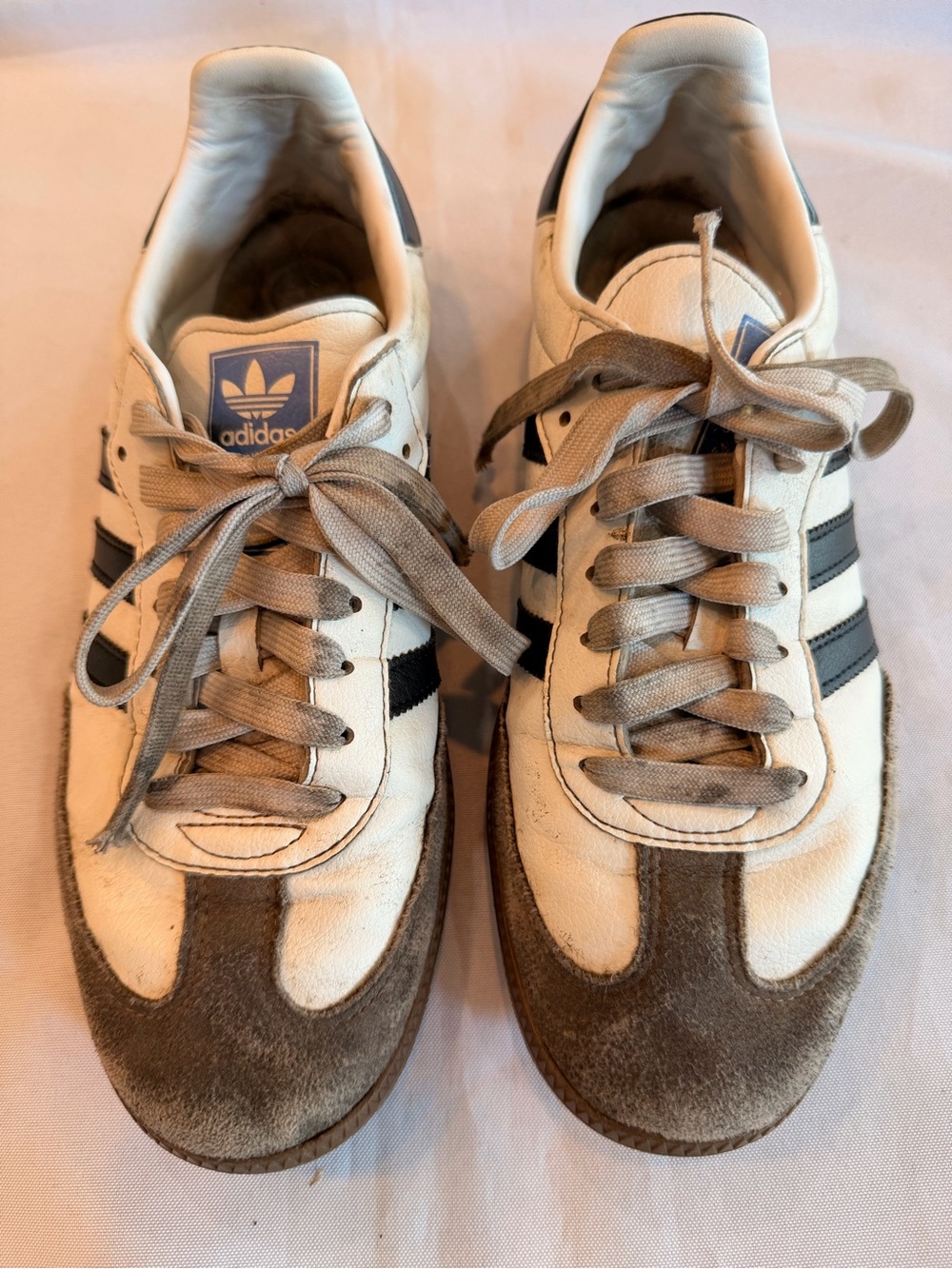 Adidas Samba OG Sneakers White with Black Stripes Sz 9 AS-IS